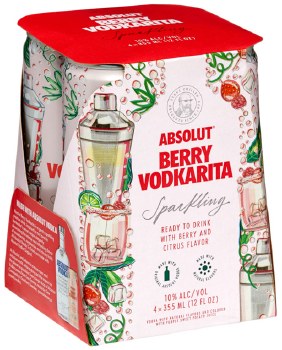 Absolut Vodka Soda Berry Vodkarita 4pk 355ml Can
