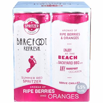 Barefoot Refresh Summer Red Spritzer 4pk 187ml Can