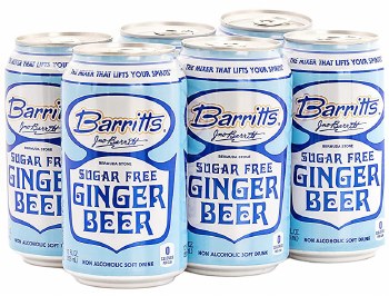 Barritts Sugar Free Ginger Beer 6pk 12oz Can