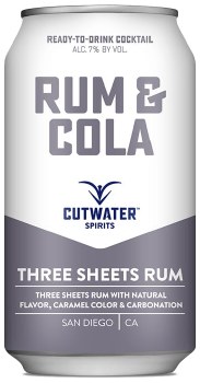 Cutwater Three Sheets Rum & Cola Cocktail 12oz Can