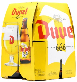 Duvel 6,66% Belgium Blonde Ale 4pk 11.2oz Btl