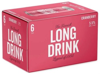 The Finnish Long Drink Cranberry 6pk 12oz Can