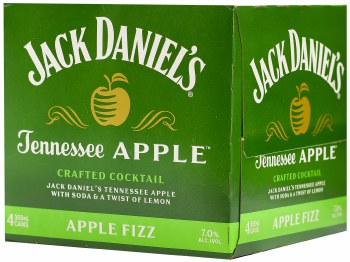 Jack Daniels Tennessee Apple Fiz 4pk 12oz Can