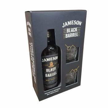 Jameson Black Barrel Gift Set 750ml