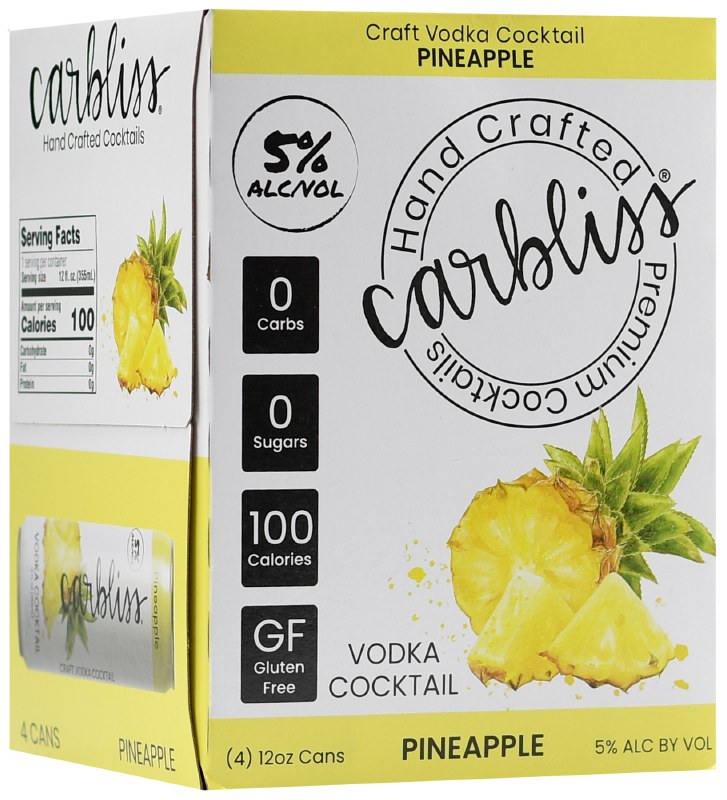 Carbliss Vodka Pineapple 4pk 12oz Can Legacy Wine And Spirits 1941