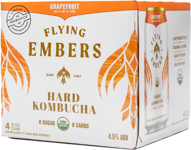 Flying Embers Grapefruit Hard Kombucha 4pk 12oz Can - Legacy Wine and ...