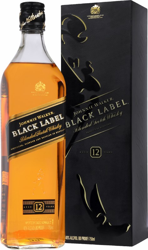 Johnnie Walker Black Label Blended Scotch Whisky, 750 ml