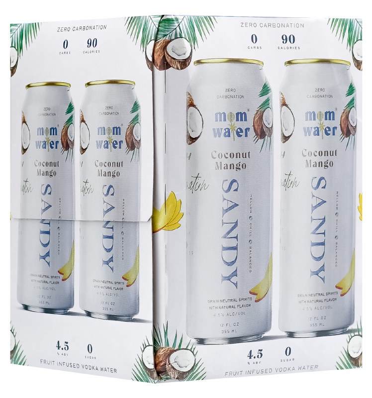 Mom Water Sandy Coconut Mango 4pk 12oz Can Legacy Wine And Spirits 