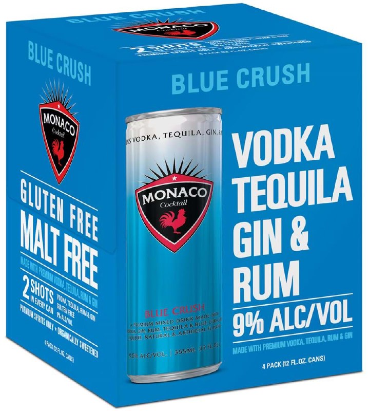 Monaco Blue Crush Cocktail 12 oz Can - Applejack