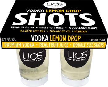 Liqs Vodka Lemon Drop Shots 4pk 50ml