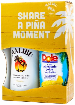 Malibu Coconut Rum Gift Set 1.75L