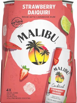 Malibu Strawberry Cocktail 4pk 12oz Can