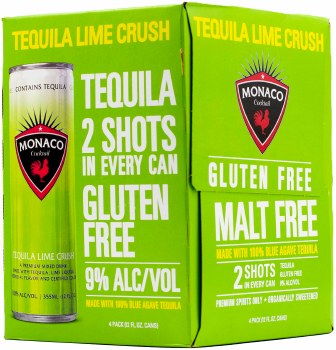 Monaco Tequila Lime Crush Cocktail 4pk 12oz Can