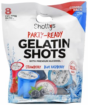 Shottys Gelatin Shots Combo Pack Watermelon and Blue Raspberry 8pk 50ml