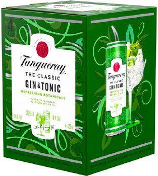 Tanqueray The Classic Gin and Tonic 4pk 355ml Can