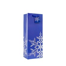 Blue Snowflake Wine Gift Bag