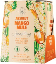 Absolut Vodka Soda Mango Mule Sparkling 4pk 355ml Can