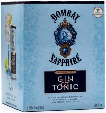 Bombay Sapphire Gin & Tonic 4pk 250ml Can