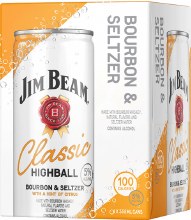 Jim Beam Classic Highball Bourbon Seltzer 4pk 355ml Can