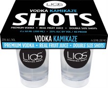 Liqs Vodka Kamikaze Shots 4pk 50ml