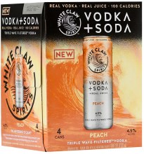 White Claw Vodka Soda Peach 4pk 12oz Can