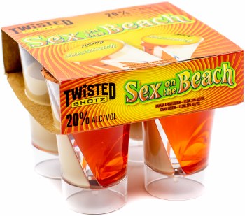 Twisted Shotz Sex on the Beach 4pk 25ml Shot