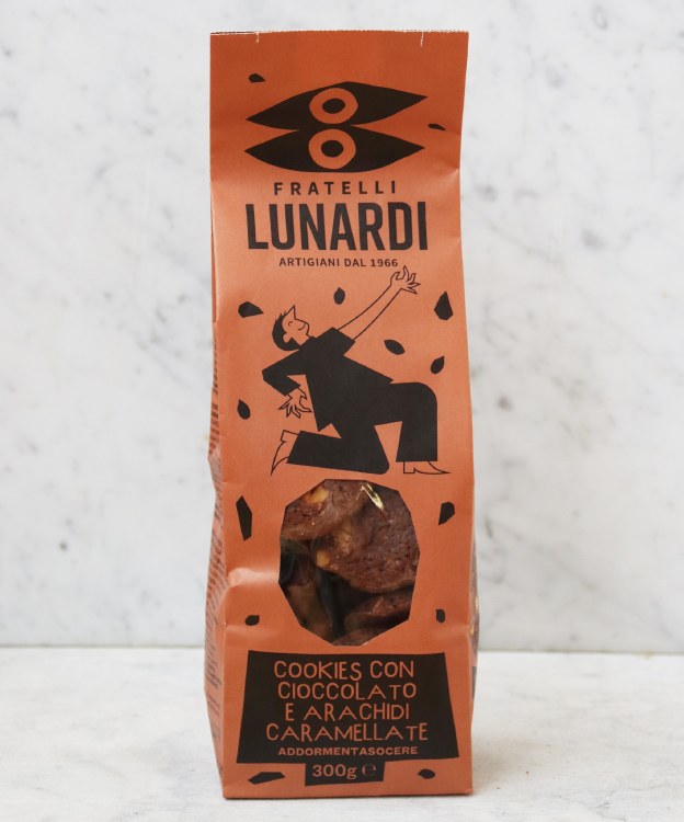 Fratelli Lunardi Chocolate/Caramelized Peanut Cookies, 200g