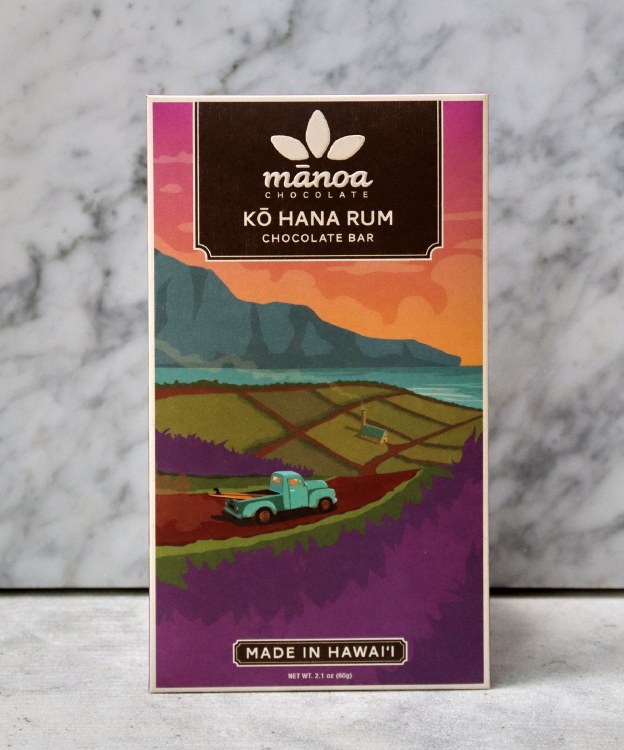 Manoa Ko Hana Rum 80% Dark Chocolate Bar, 60g