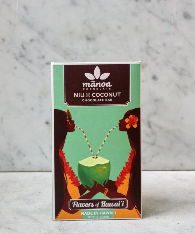 Manoa Haupia Coconut 60% Vegan Milk Chocolate, 60g