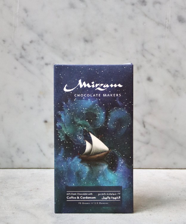 Mirzam Coffee & Cardamom 62% Bar, 70g
