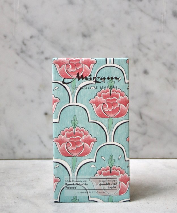 Mirzam Rose & Pistachio Falooda White Chocolate Bar, 70g