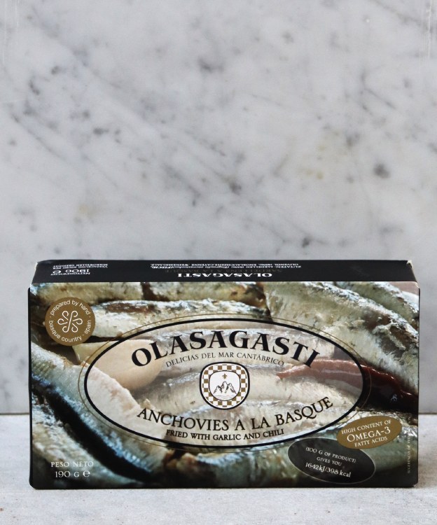Olasagasti Anchovies Basque Style Fried with Garlic and Chili, 190g