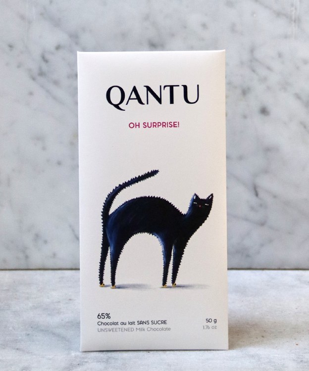 Qantu Oh Surprise! Unsweetened Milk Chocolate 65%, 50g