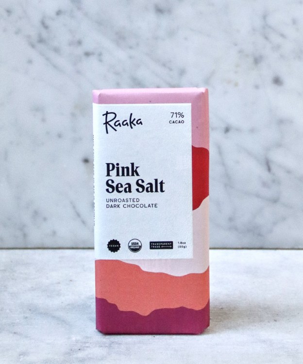 Raaka Pink Sea Salt 71% Bar, 2oz