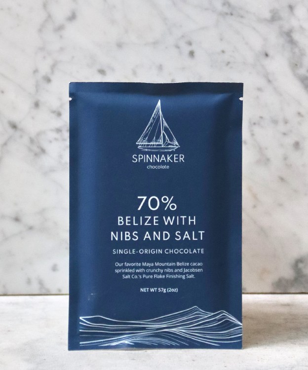 Spinnaker Belize with Chocolate Nibs & Sea Salt, 57g