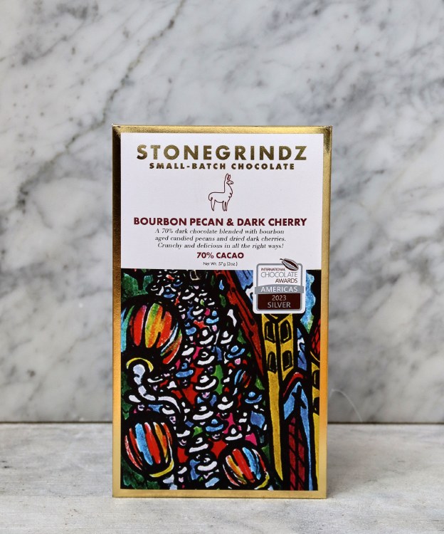 Stonegrindz Bourbon Pecan & Dark Cherry 70%, 57g