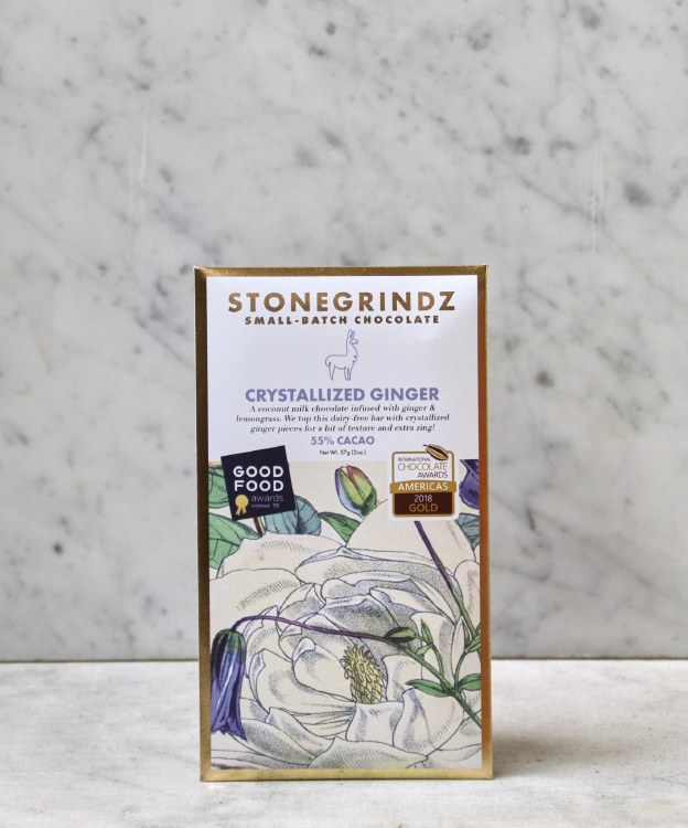 Stonegrindz Crystallized Ginger Bar 55%, 57g