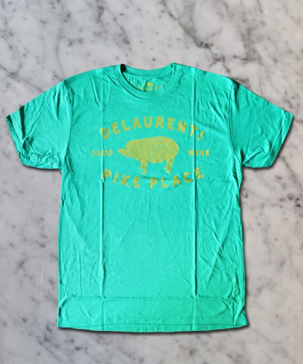 DeLaurenti Classic Pig T-Shirt - Green/Gold