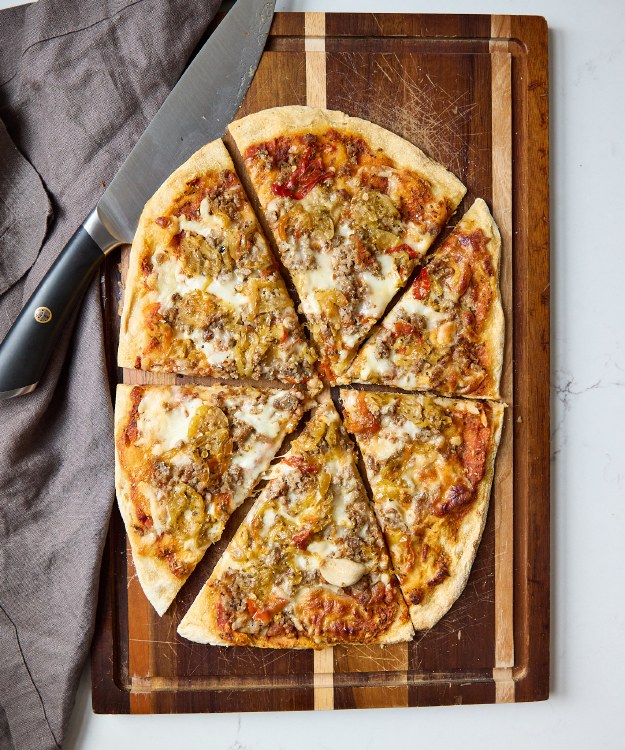 DeLaurenti Frozen Sausage Dust & Suhey Pepper Pizza