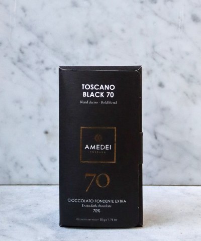 Amedei Toscano Black 70% Dark Chocolate, 50g