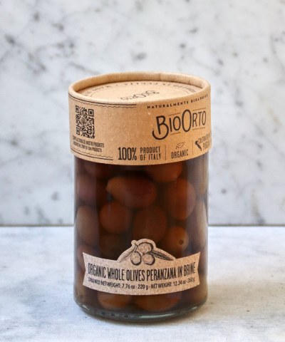 Bio Orto Whole Organic Peranzana Olives in Brine, 350g