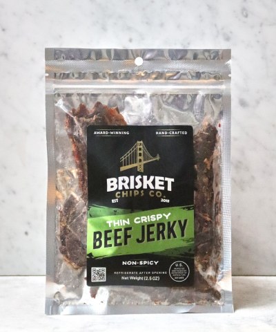 Brisketchips Thin Crispy Non-Spicy Beef Jerky, 2.5oz