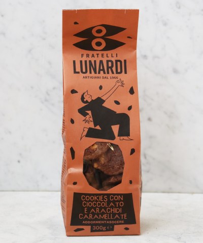 Fratelli Lunardi Chocolate/Caramelized Peanut Cookies, 200g