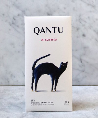 Qantu Oh Surprise! Unsweetened Milk Chocolate 65%, 50g
