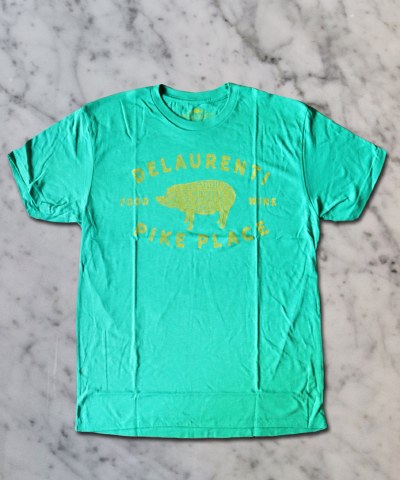 DeLaurenti Classic Pig T-Shirt - Green/Gold