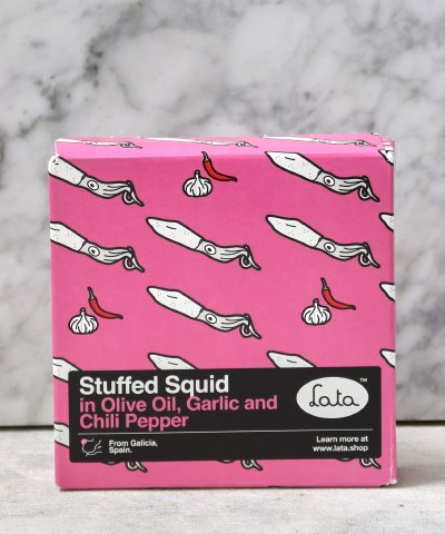 Lata Stuffed Squid in Olive Oil, Garlic and Chili Pepper, 120ml