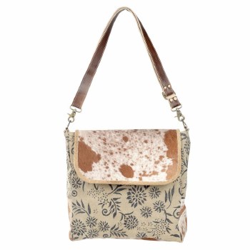 Floral Canvas And Cowhide Purs