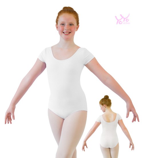 YoYo Active Cap Sleeve Leotard 111C 2-4 WHT