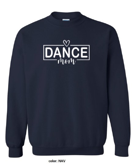 MAK Designs Dance Mom Crew Neck Sweatshirt 18000A 916 XSM NAV