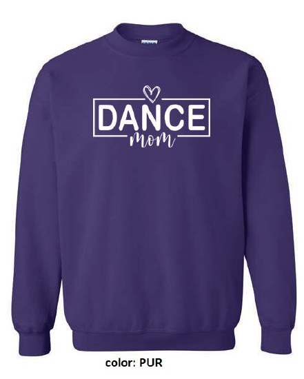 MAK Designs Dance Mom Crew Neck Sweatshirt 18000A 916 SM PUR